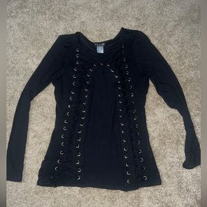 Venus medium black with gold grommet top